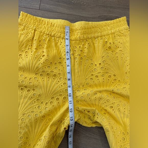 NWT Andie Swim The Suasi Crop Pant Eyelet Detail Pineapple Yellow Size Large - Picture 9 of 10